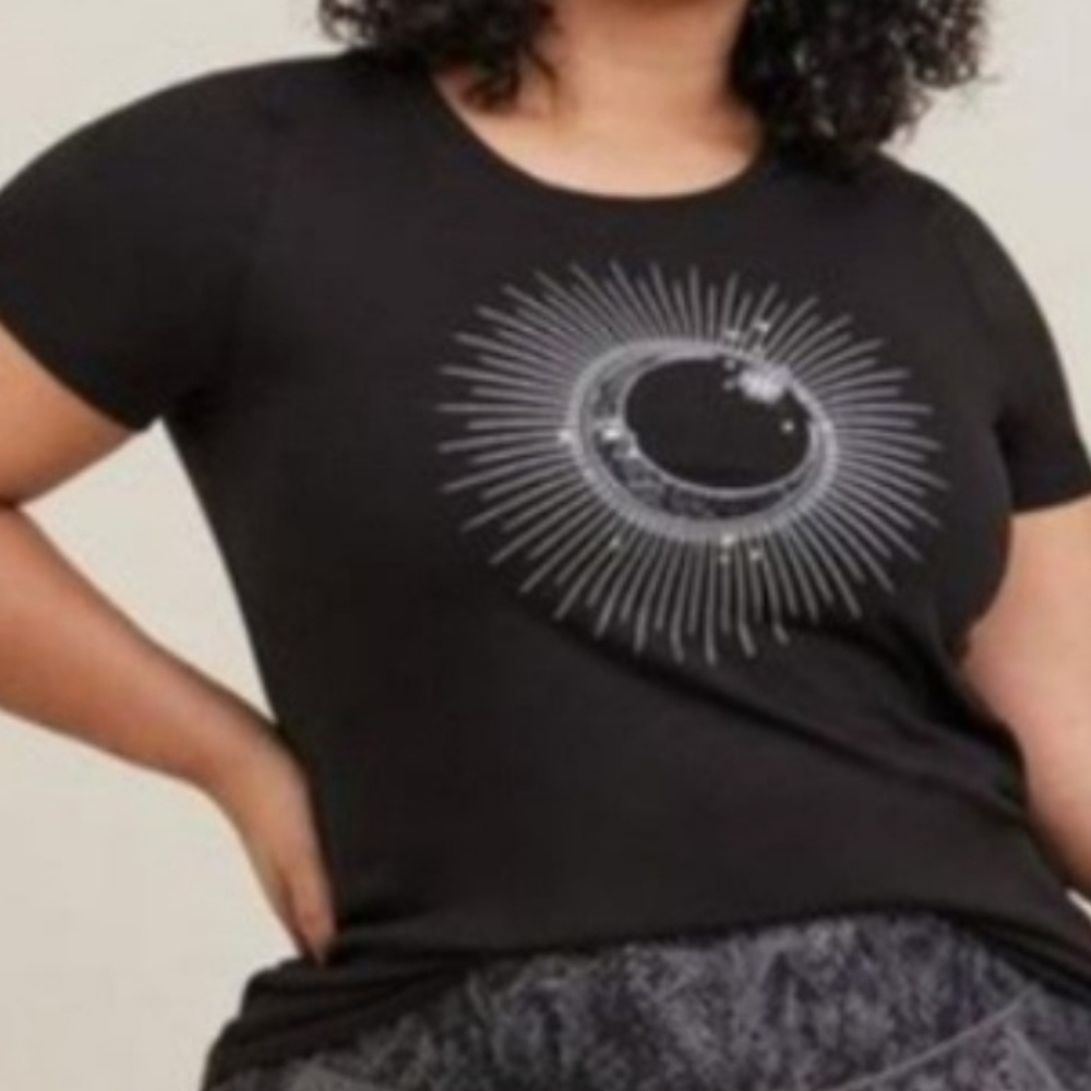 Torrid black moon open back tee